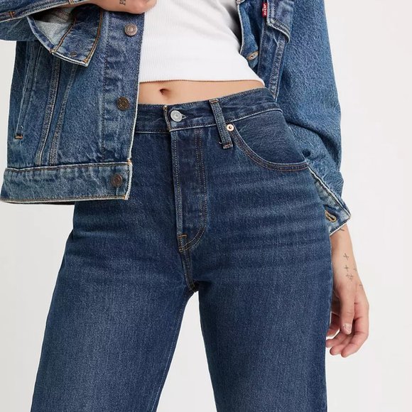 Levi's® Premium 501® ORIGINAL CROPPED JEANS size 28x28 - Picture 5 of 12